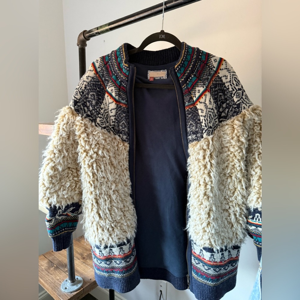 Pilcro longline Sherpa bomber jacket